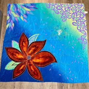 GOTTEX Hand-painted Floral Silk Scarf Wrap Sarong